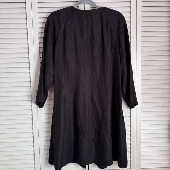 Talbots Irish Linen Unstructured Bound Seams Raglan Jacket Coat Black Size Large - Picture 7 of 9